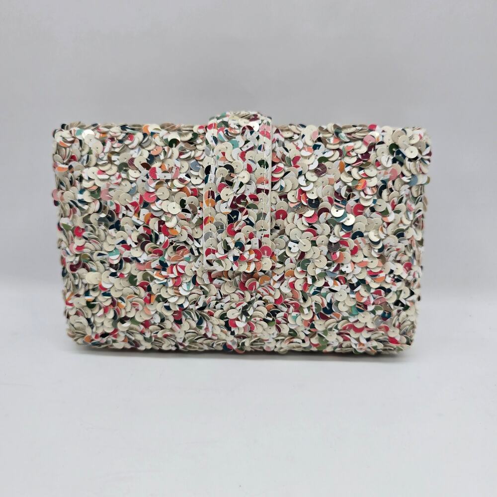 Simitri Confetti 2.0 Kitsch Clutch Crossbody Bag Party Hand-Embroidered Sequins